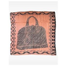 Louis Vuitton Sciarpa Almazing Peche Monogramma Seta Lana Pesca Pesca