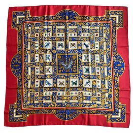 Sciarpa di seta Hermès Les Joyaux de l’Été Rossa Rosso
