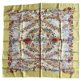 Hermès Lenço de Seda Carré 90 Au Pays de Cocagne Multicor