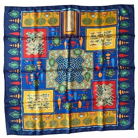 Sciarpa di seta Hermès Paridaiza blu Blu