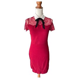 Robe Sandro rouge en dentelle Rouge