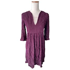 Autre Marque Robe violette à rayures argentées Violet
