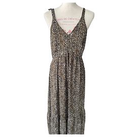 Ikks Long leopard print dress Brown Black White