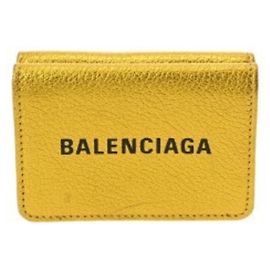 Portefeuille Mini Everyday Balenciaga Doré