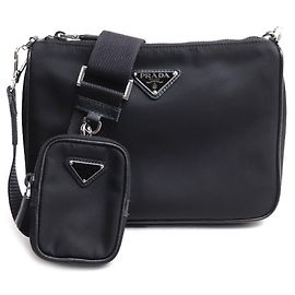 Borsa a Spalla Prada Tessuto Nero