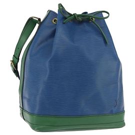 Louis Vuitton Bicolor Noe Handbag Epi Leather Large Blue