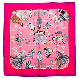 Lenço Hermès Carre 90 HELLO DOLLY Multicor Roxo