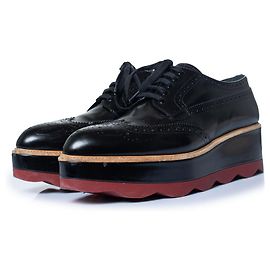 Prada, sneakers platform in pelle lucida Multicolore