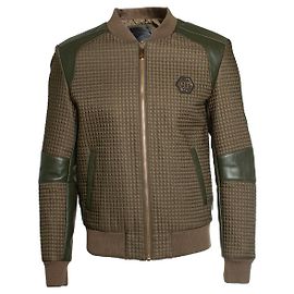 Philipp Plein, Quilted bomber jacket Green Khaki