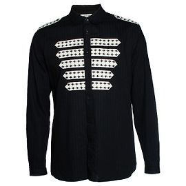 Camicia da ufficiale a righe Saint Laurent 2019 Nero
