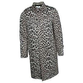 Céline Celine, Trench coat de estampado de leopardo Castaño