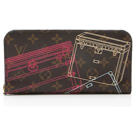 Louis Vuitton Limited Edition Monogram Canvas Trunks & Locks Insolite Wallet Brown Beige