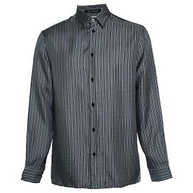 Camisa com estampa greca em preto e branco Versace Multicor