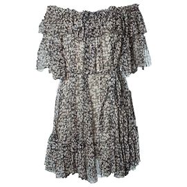Vestido com babados off shoulder Prima Cherry da Zimmermann Multicor