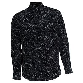 Camicia in seta nera con stampa floreale 2018 di Saint Laurent Nero