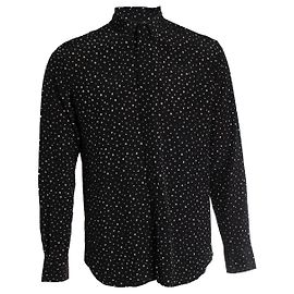 Camicia con schizzi di vernice nera e bianca Saint Laurent 2019 Nero