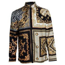 Camicia con stampa barocca Medusa di Versace Multicolore