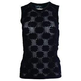 Chanel, top de ganchillo negro Negro