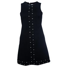 Vestido mini sem mangas com studs Saint Laurent Multicor