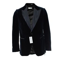 Navyblazer aus Samt von Dries van Noten Blau Marineblau