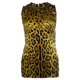 Top stampato leopardato giallo Dolce & Gabbana Multicolore