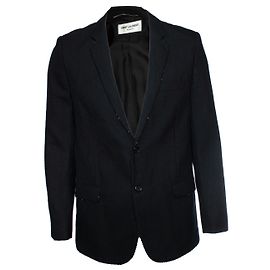 Blazer preto com riscas e contas da Saint Laurent Preto
