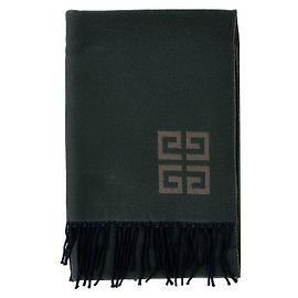 Givenchy Sciarpa in lana con frange per donne Nero