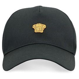 Versace Bestickte Medusa-Baseballmütze Schwarz