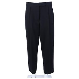 Pantaloni Dries Van Noten in lana blu navy scuro Blu