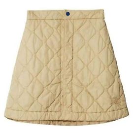 Burberry Jupe Mini en Nylon Matelassé Doré