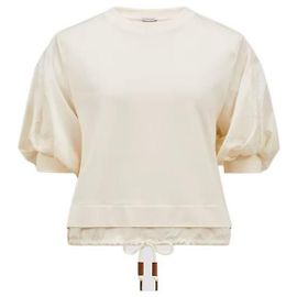 Moncler Baumwoll-T-Shirt mit Puffärmeln Weiß
