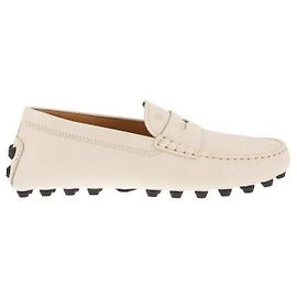Tod's Leder Gommino Bubble Weiß