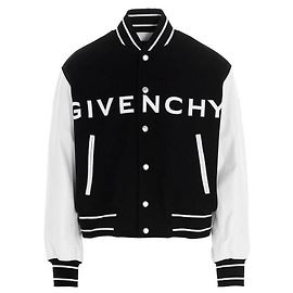 Givenchy Jaqueta Bomber de Couro Prata