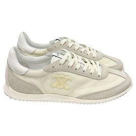 Céline Triumph RACER Sneakers Vanille Weiß