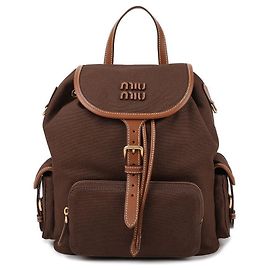 Miu Miu Canvas Leather Backpack Black