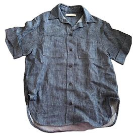 Marineblaue Leinenbluse Vanessa Bruno Blau