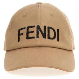Fendi Boné com logo Marrom