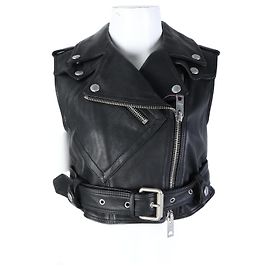 Chaleco de cuero Burberry Negro