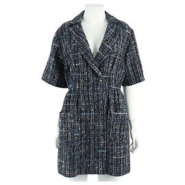 Sandro Tweed-Kleid Blau