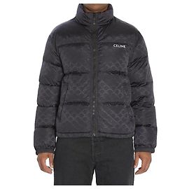 Céline Down Jacket in Nylon Jacquard Black