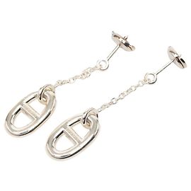 Pendientes de Plata Chaine d'Ancre Hermès Plata
