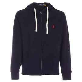 Ralph Lauren Moletom com capuz e zíper com bordado do logo Pony Preto