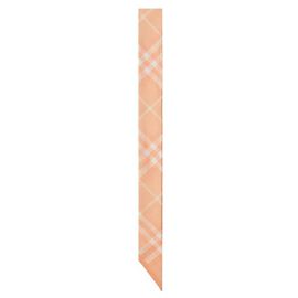 Burberry Bufanda de seda a rayas delgadas Naranja