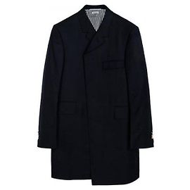 Thom Browne Super Twill Classic Chesterfield Coat Blue