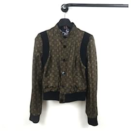 Louis Vuitton Monogram Button-Up Reversible Bomber Jacket Black