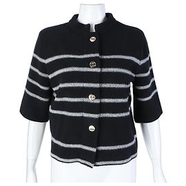 Kurzarm-Cardigan von Christian Dior Schwarz