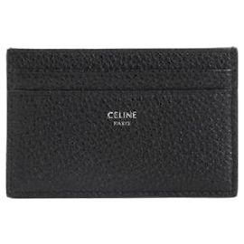 Céline Card Holder in Grained Calfskin Black