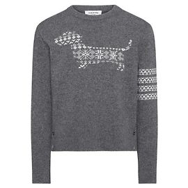 Thom Browne Merino Wool Holiday Hector Pullover Knit Brown