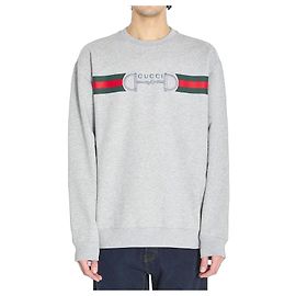 Gucci Druck Sweatshirt aus Baumwolljersey Braun