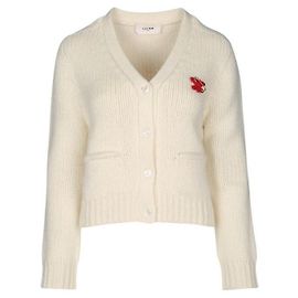 Céline Cardigã de cashmere e seda branco off-white Branco